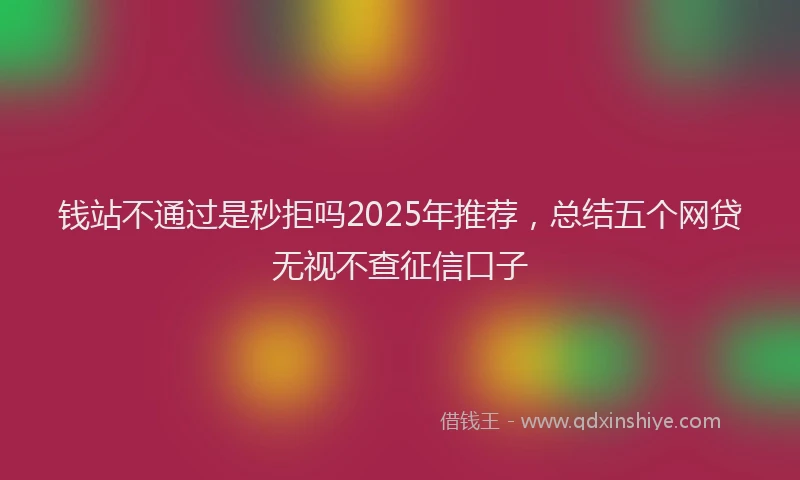 钱站不通过是秒拒吗2025年推荐，总结五个网贷无视不查征信口子