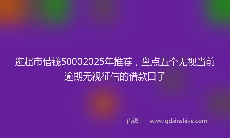 逛超市借钱50002025年推荐，盘点五个无视当前逾期无视征信的借款口子