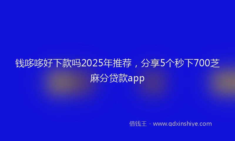 钱哆哆好下款吗2025年推荐，分享5个秒下700芝麻分贷款app