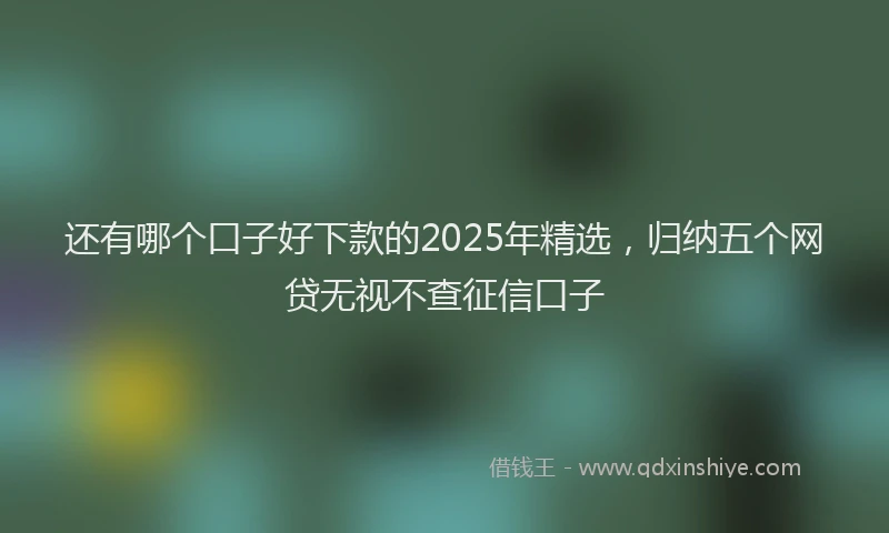 还有哪个口子好下款的2025年精选，归纳五个网贷无视不查征信口子