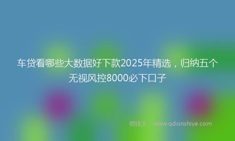 车贷看哪些大数据好下款2025年精选，归纳五个无视风控8000必下口子