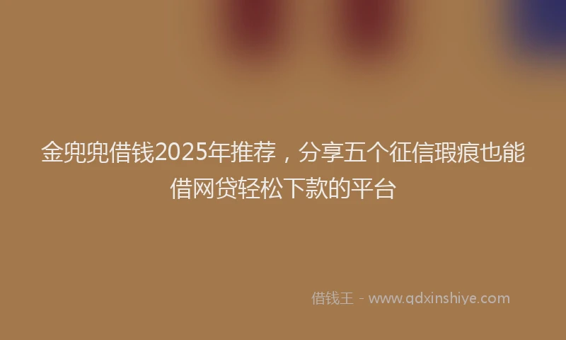金兜兜借钱2025年推荐，分享五个征信瑕疵也能借网贷轻松下款的平台