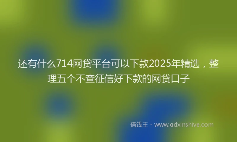 还有什么714网贷平台可以下款2025年精选，整理五个不查征信好下款的网贷口子