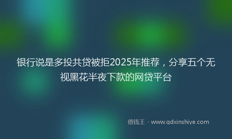 银行说是多投共贷被拒2025年推荐，分享五个无视黑花半夜下款的网贷平台