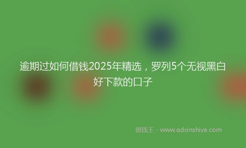 逾期过如何借钱2025年精选，罗列5个无视黑白好下款的口子