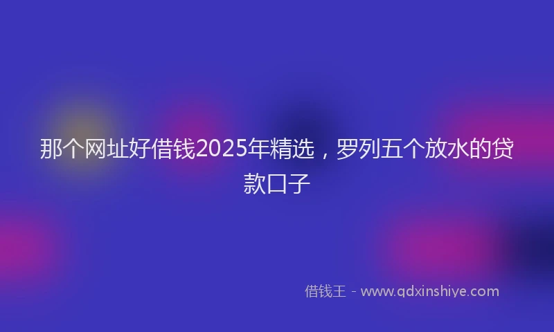那个网址好借钱2025年精选，罗列五个放水的贷款口子