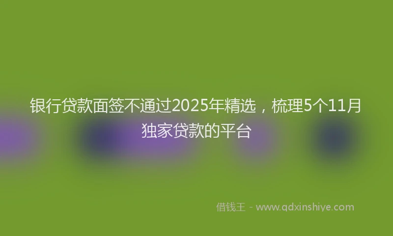 银行贷款面签不通过2025年精选，梳理5个11月独家贷款的平台