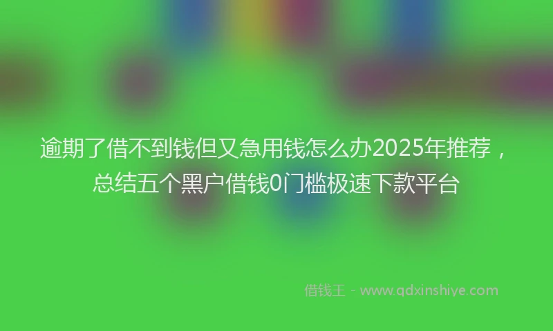 逾期了借不到钱但又急用钱怎么办2025年推荐，总结五个黑户借钱0门槛极速下款平台