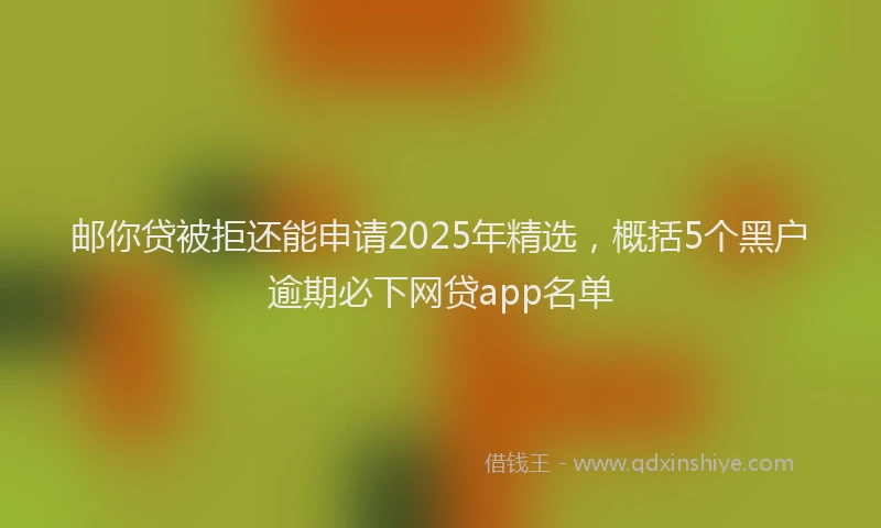 邮你贷被拒还能申请2025年精选，概括5个黑户逾期必下网贷app名单