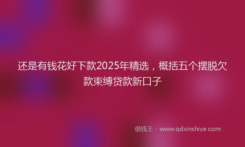还是有钱花好下款2025年精选，概括五个摆脱欠款束缚贷款新口子