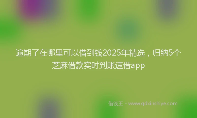 逾期了在哪里可以借到钱2025年精选，归纳5个芝麻借款实时到账速借app