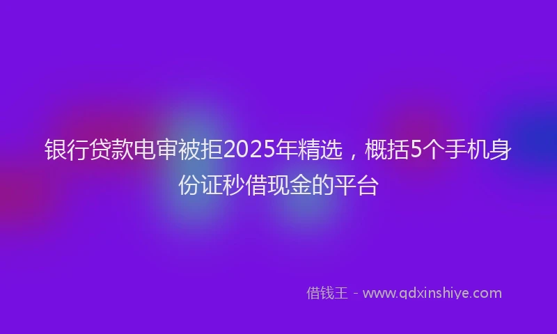 银行贷款电审被拒2025年精选，概括5个手机身份证秒借现金的平台