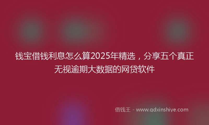 钱宝借钱利息怎么算2025年精选，分享五个真正无视逾期大数据的网贷软件