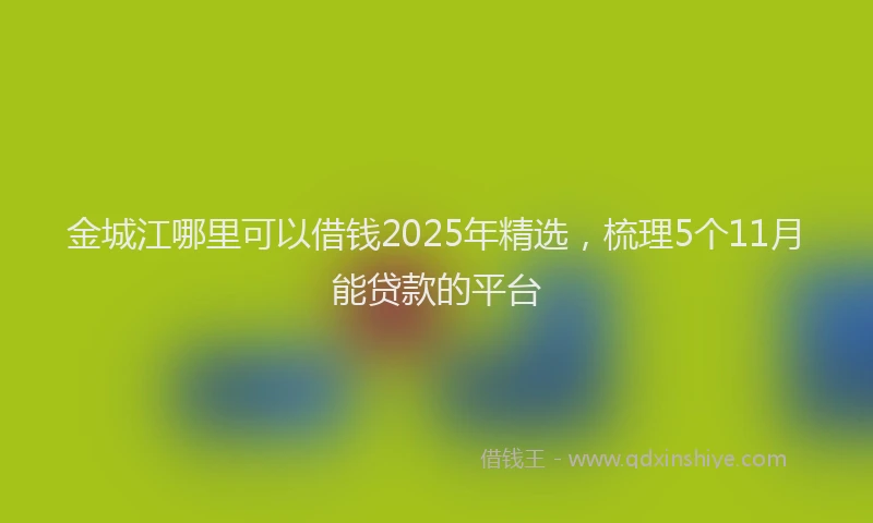 金城江哪里可以借钱2025年精选，梳理5个11月能贷款的平台