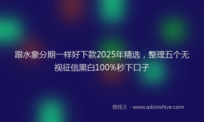 跟水象分期一样好下款2025年精选，整理五个无视征信黑白100%秒下口子