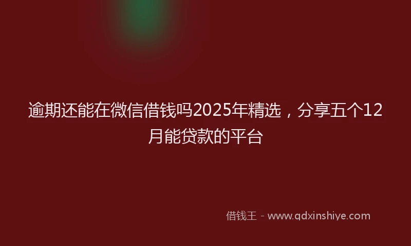 逾期还能在微信借钱吗2025年精选，分享五个12月能贷款的平台