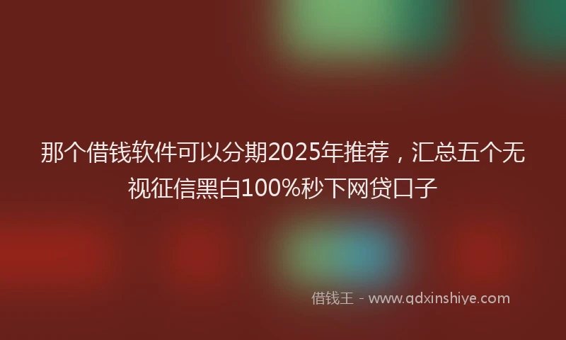 那个借钱软件可以分期2025年推荐，汇总五个无视征信黑白100%秒下网贷口子
