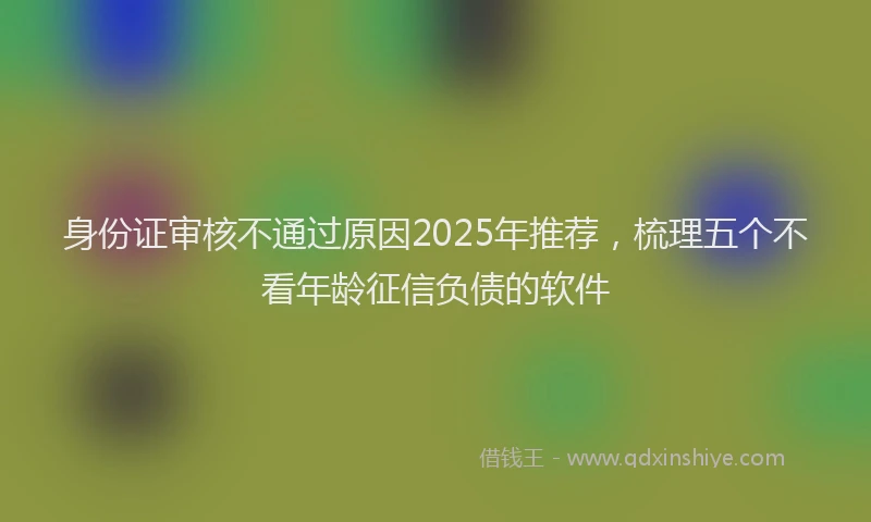 身份证审核不通过原因2025年推荐，梳理五个不看年龄征信负债的软件