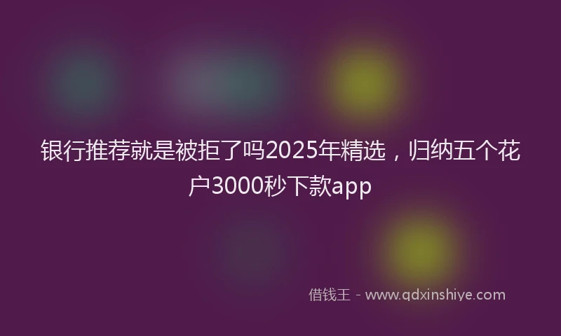 银行推荐就是被拒了吗2025年精选，归纳五个花户3000秒下款app
