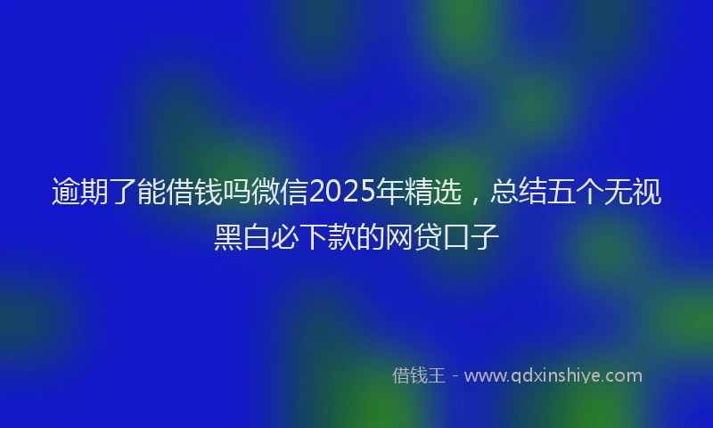 逾期了能借钱吗微信2025年精选，总结五个无视黑白必下款的网贷口子