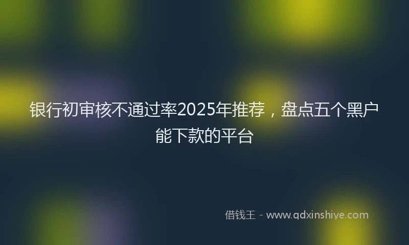 银行初审核不通过率2025年推荐，盘点五个黑户能下款的平台