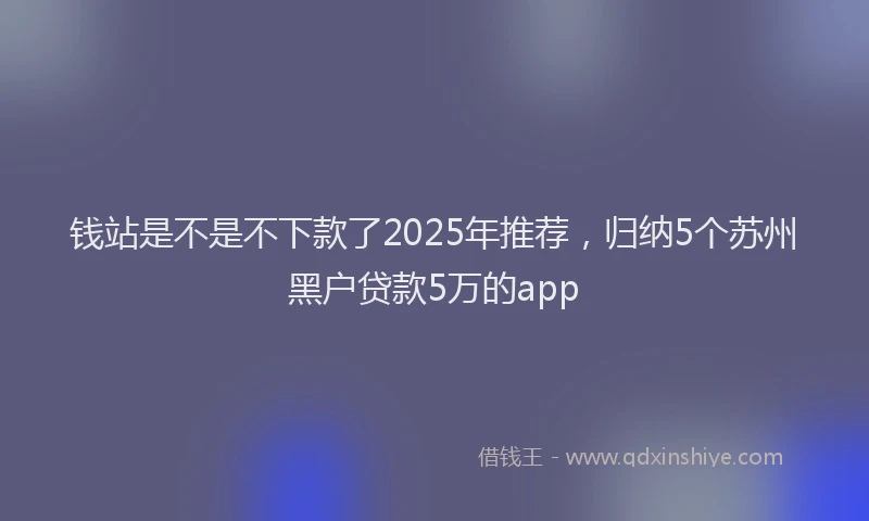 钱站是不是不下款了2025年推荐，归纳5个苏州黑户贷款5万的app