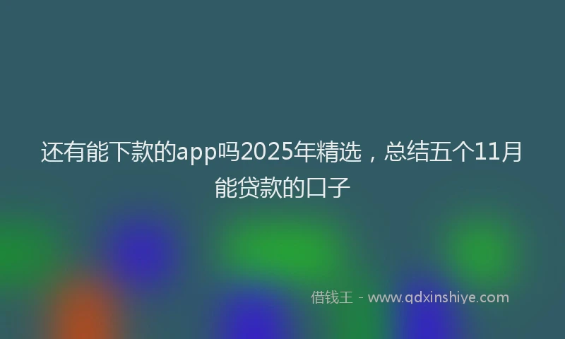 还有能下款的app吗2025年精选，总结五个11月能贷款的口子