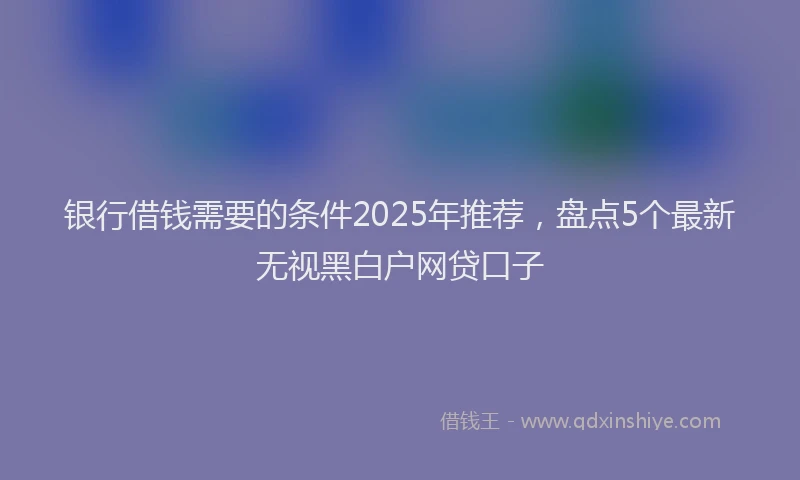 银行借钱需要的条件2025年推荐，盘点5个最新无视黑白户网贷口子