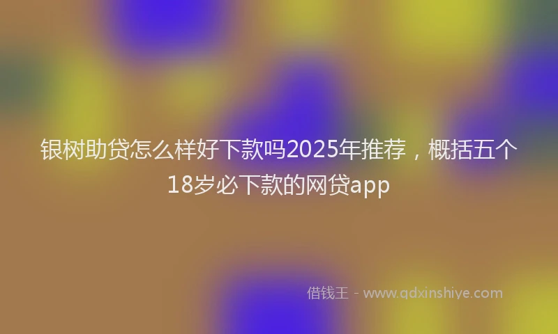 银树助贷怎么样好下款吗2025年推荐，概括五个18岁必下款的网贷app