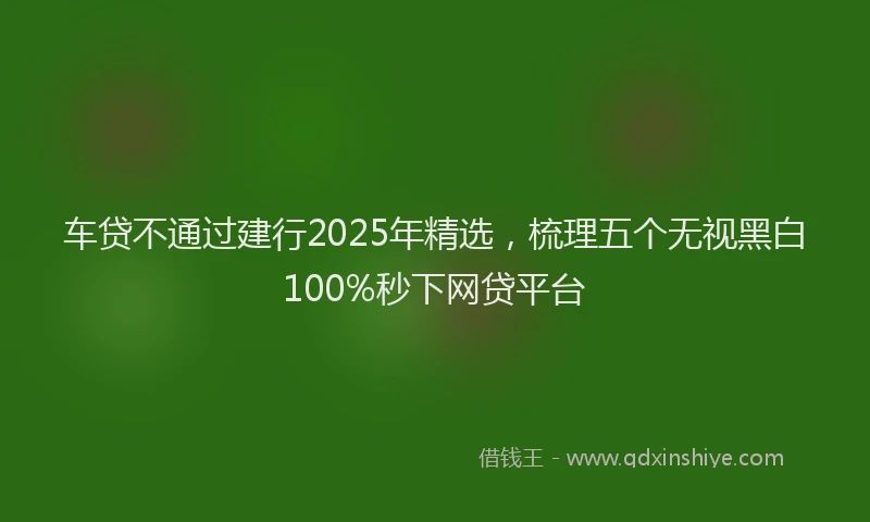 车贷不通过建行2025年精选，梳理五个无视黑白100%秒下网贷平台