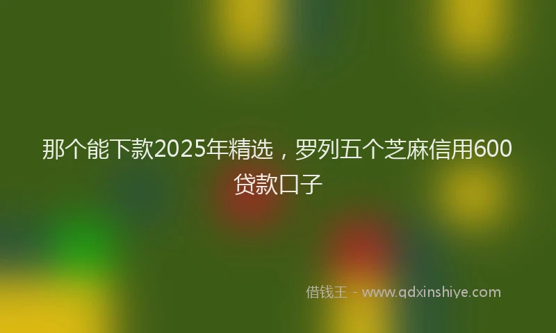 那个能下款2025年精选，罗列五个芝麻信用600贷款口子