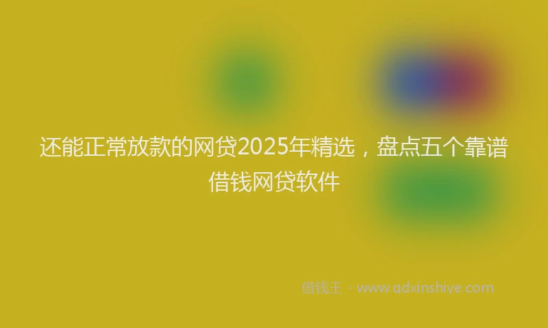 还能正常放款的网贷2025年精选，盘点五个靠谱借钱网贷软件