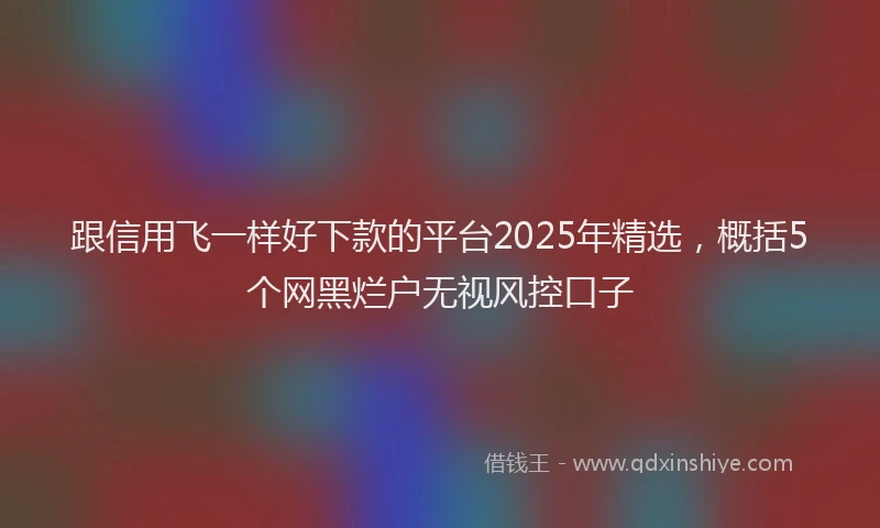 跟信用飞一样好下款的平台2025年精选，概括5个网黑烂户无视风控口子