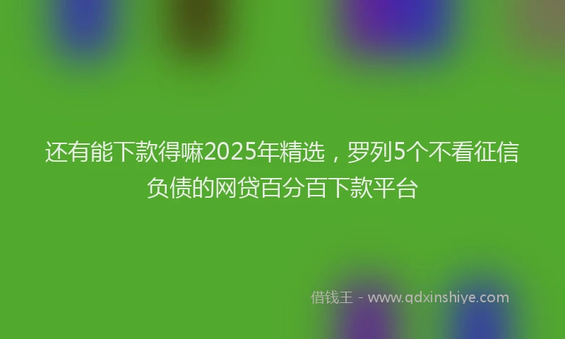 还有能下款得嘛2025年精选，罗列5个不看征信负债的网贷百分百下款平台