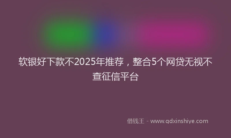 软银好下款不2025年推荐，整合5个网贷无视不查征信平台