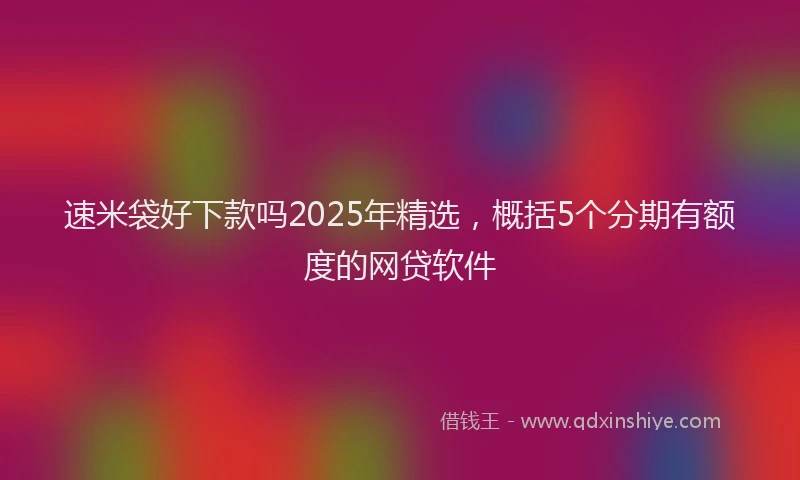 速米袋好下款吗2025年精选，概括5个分期有额度的网贷软件