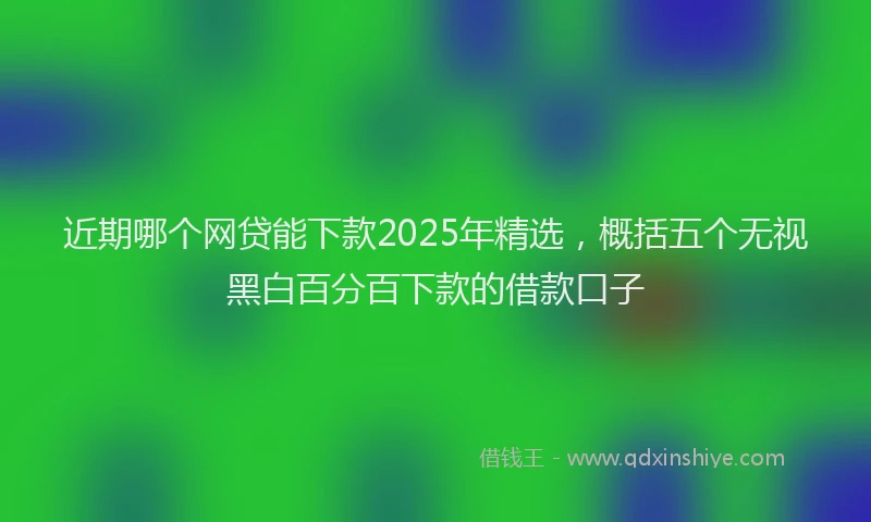 近期哪个网贷能下款2025年精选，概括五个无视黑白百分百下款的借款口子