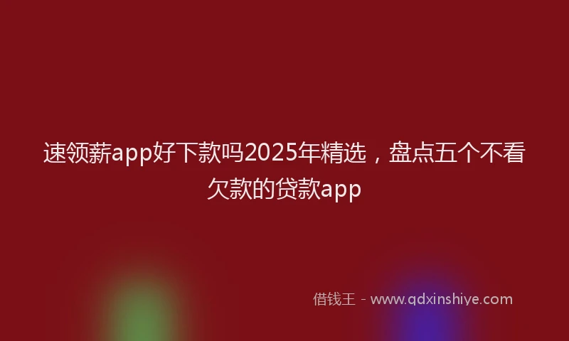 速领薪app好下款吗2025年精选，盘点五个不看欠款的贷款app