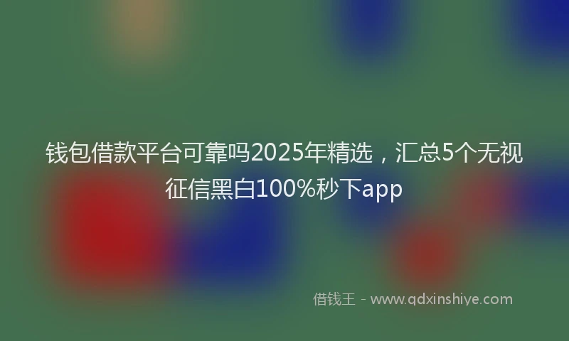 钱包借款平台可靠吗2025年精选，汇总5个无视征信黑白100%秒下app