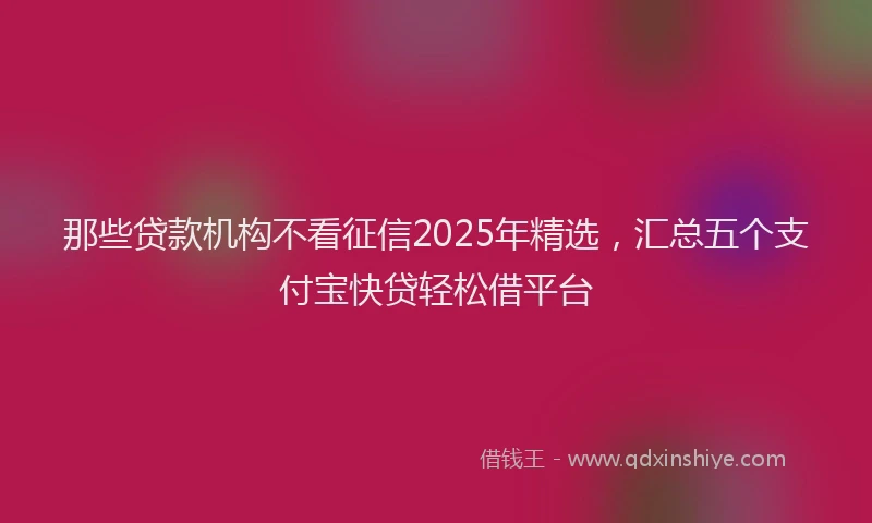 那些贷款机构不看征信2025年精选，汇总五个支付宝快贷轻松借平台