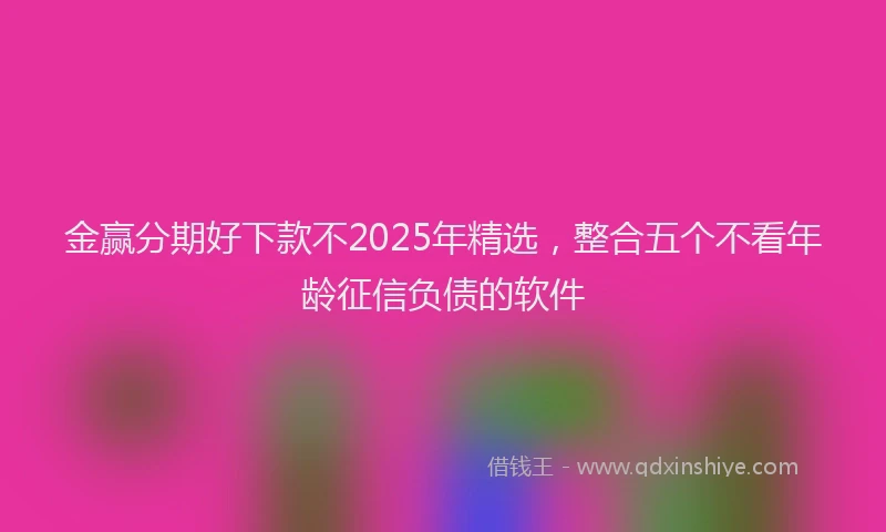 金赢分期好下款不2025年精选，整合五个不看年龄征信负债的软件