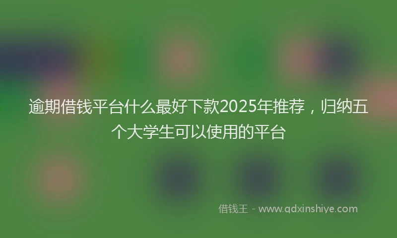 逾期借钱平台什么最好下款2025年推荐，归纳五个大学生可以使用的平台
