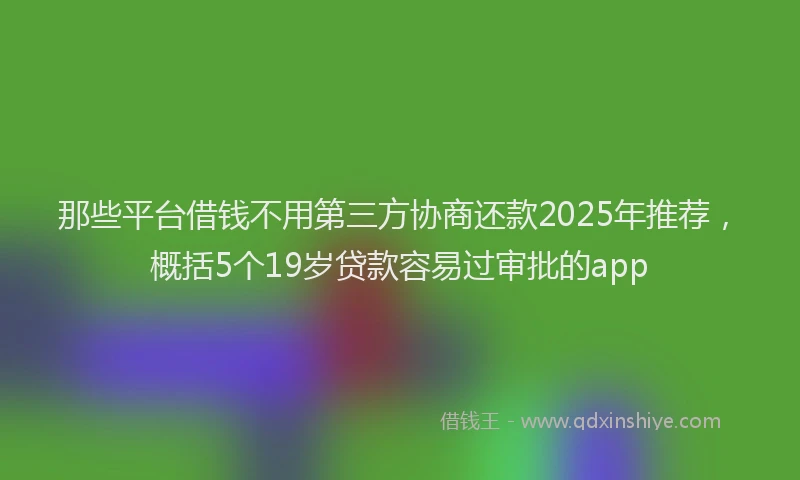 那些平台借钱不用第三方协商还款2025年推荐，概括5个19岁贷款容易过审批的app