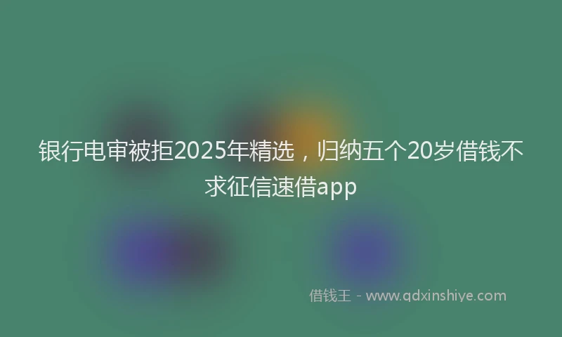 银行电审被拒2025年精选，归纳五个20岁借钱不求征信速借app
