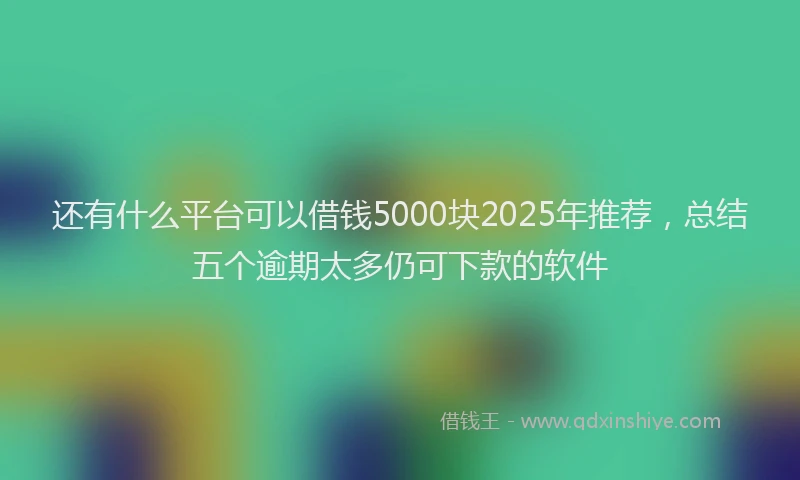 还有什么平台可以借钱5000块2025年推荐，总结五个逾期太多仍可下款的软件