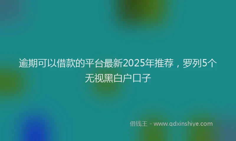 逾期可以借款的平台最新2025年推荐，罗列5个无视黑白户口子