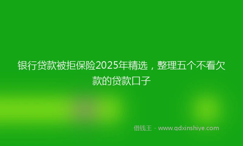 银行贷款被拒保险2025年精选，整理五个不看欠款的贷款口子