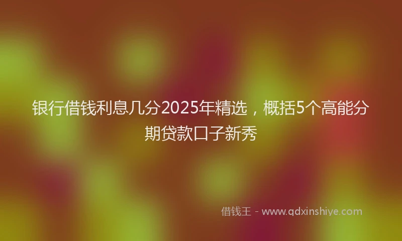银行借钱利息几分2025年精选，概括5个高能分期贷款口子新秀