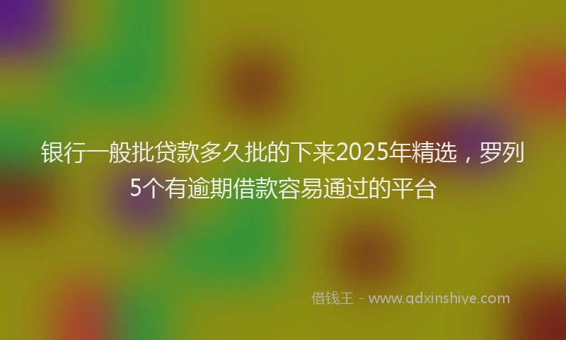 银行一般批贷款多久批的下来2025年精选，罗列5个有逾期借款容易通过的平台