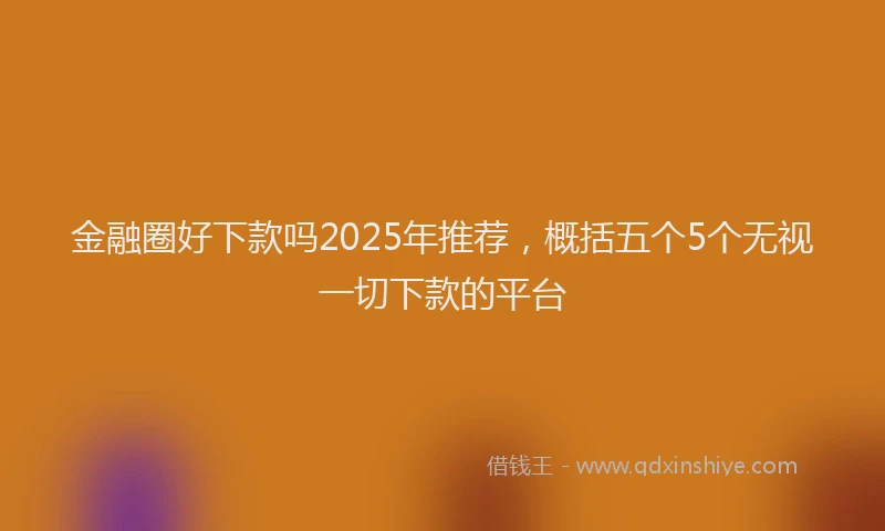 金融圈好下款吗2025年推荐，概括五个5个无视一切下款的平台